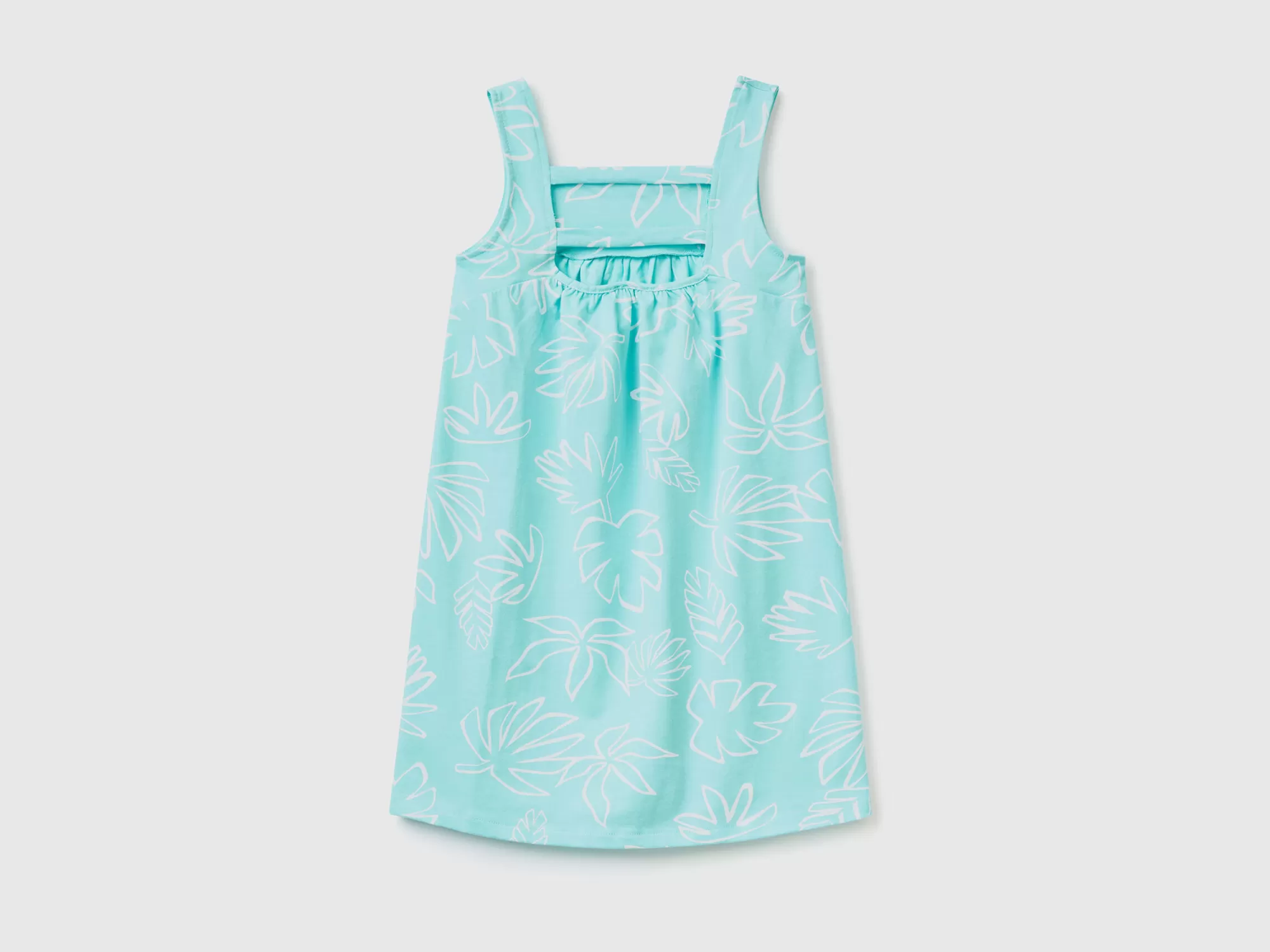 Benetton Vestido Estampado De 100 % Algodón-Niños Vestidos Y Petos