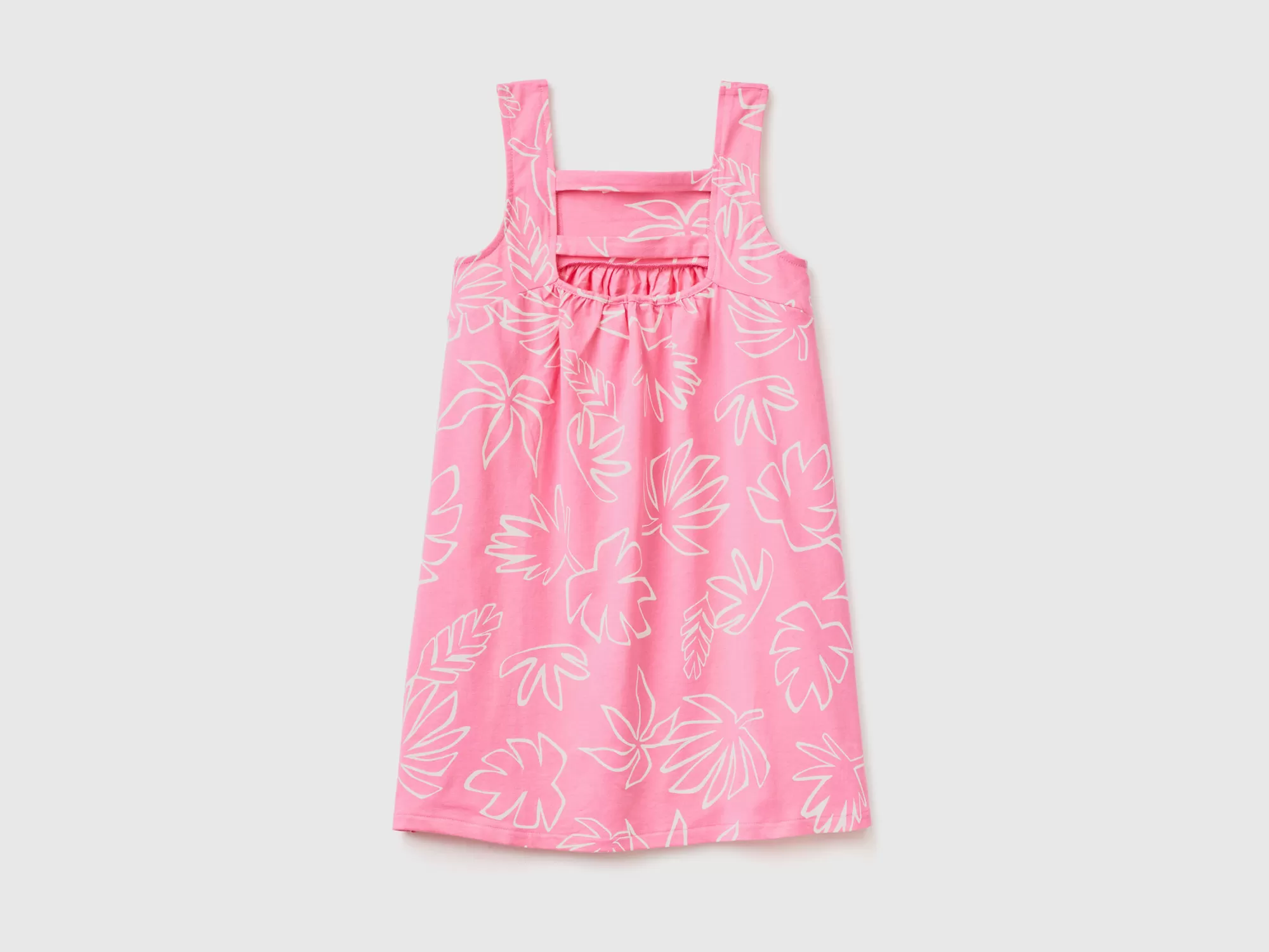 Benetton Vestido Estampado De 100 % Algodón-Niños Vestidos Y Petos