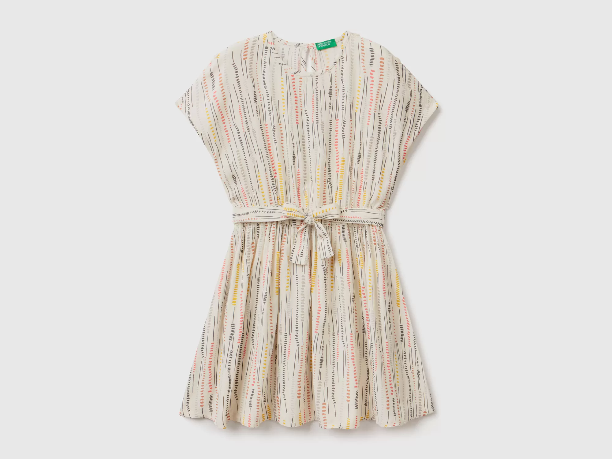 Benetton Vestido Estampado De Viscosa Sostenible-Niños Vestidos Y Petos