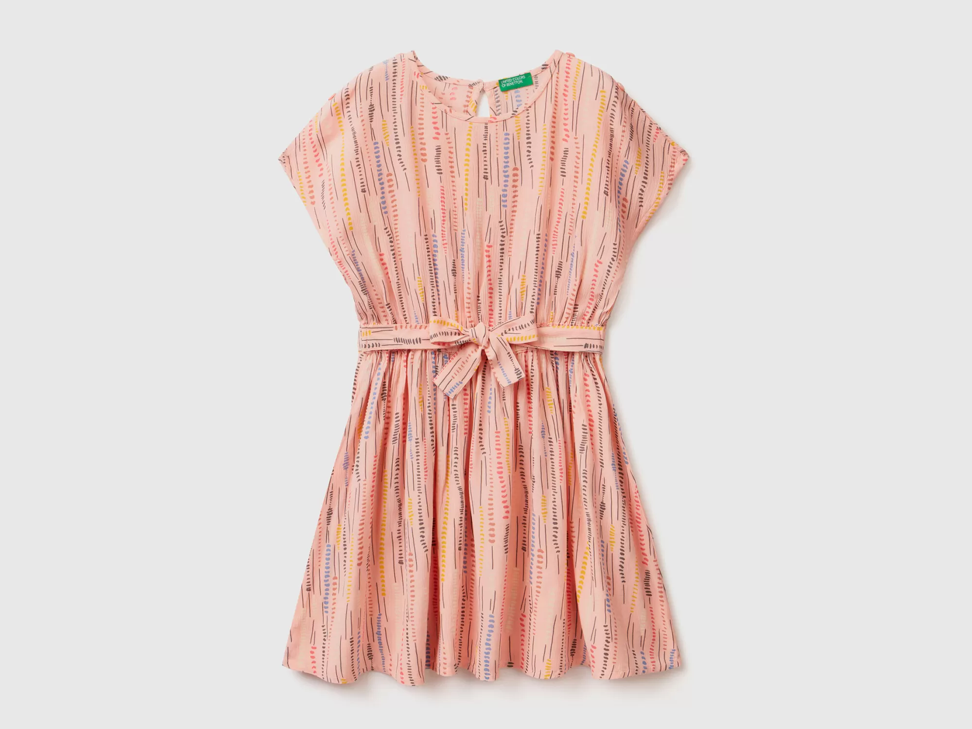 Benetton Vestido Estampado De Viscosa Sostenible-Niños Vestidos Y Petos