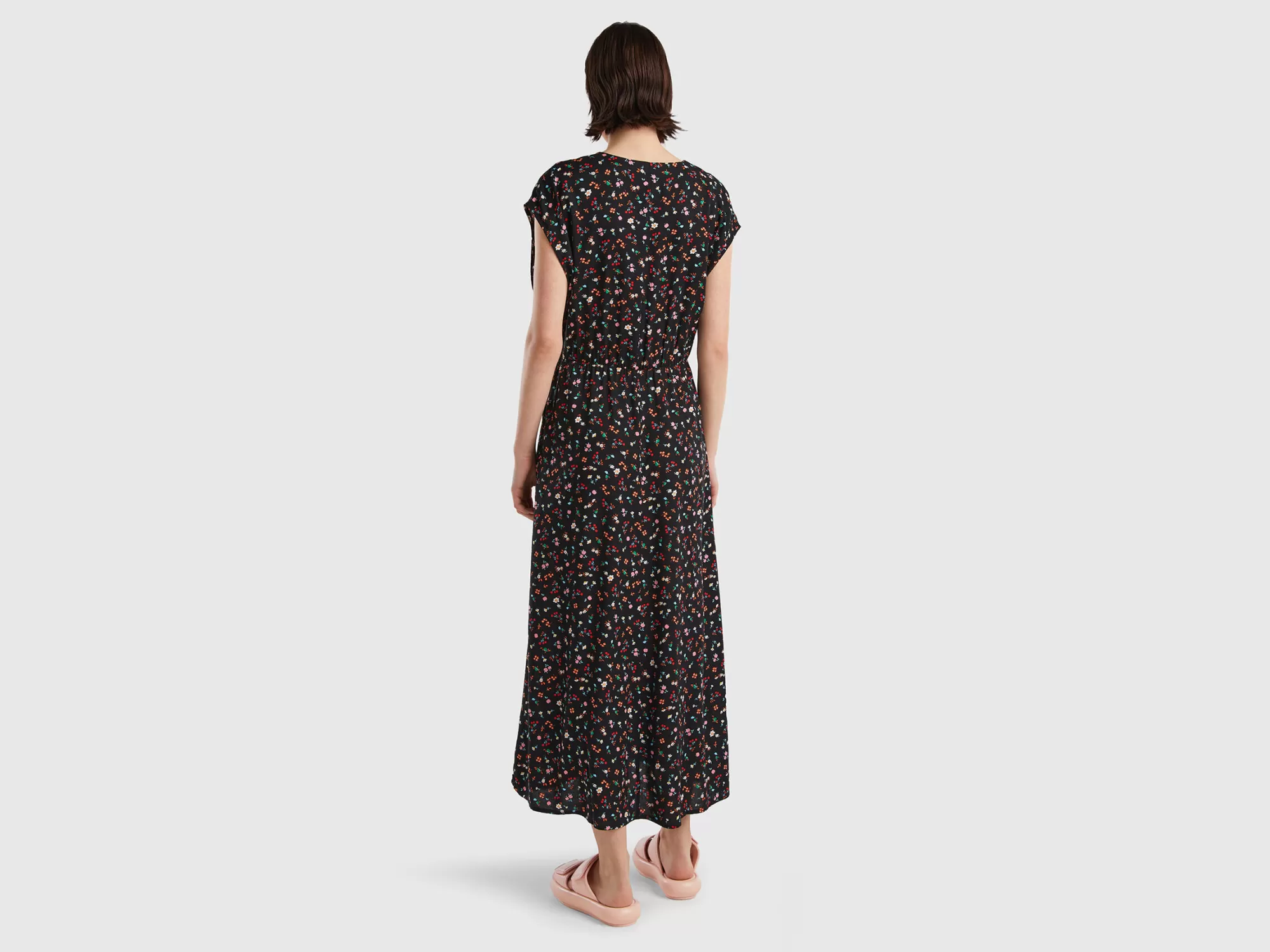 Benetton Vestido Floral De Viscosa Sostenible-Mujer Banadores Y Ropa De Playa