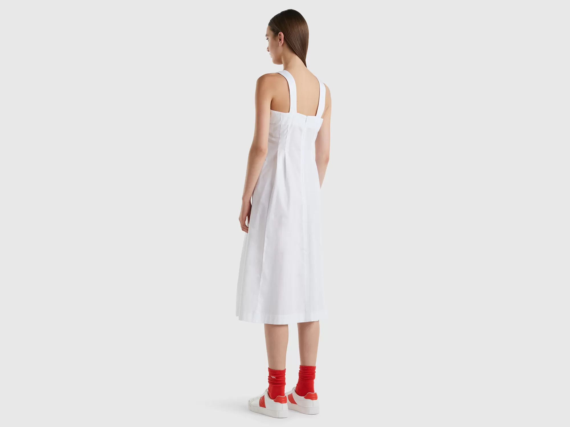 Benetton Vestido Midi De Algodón Ligero-Mujer Vestidos Y Monos