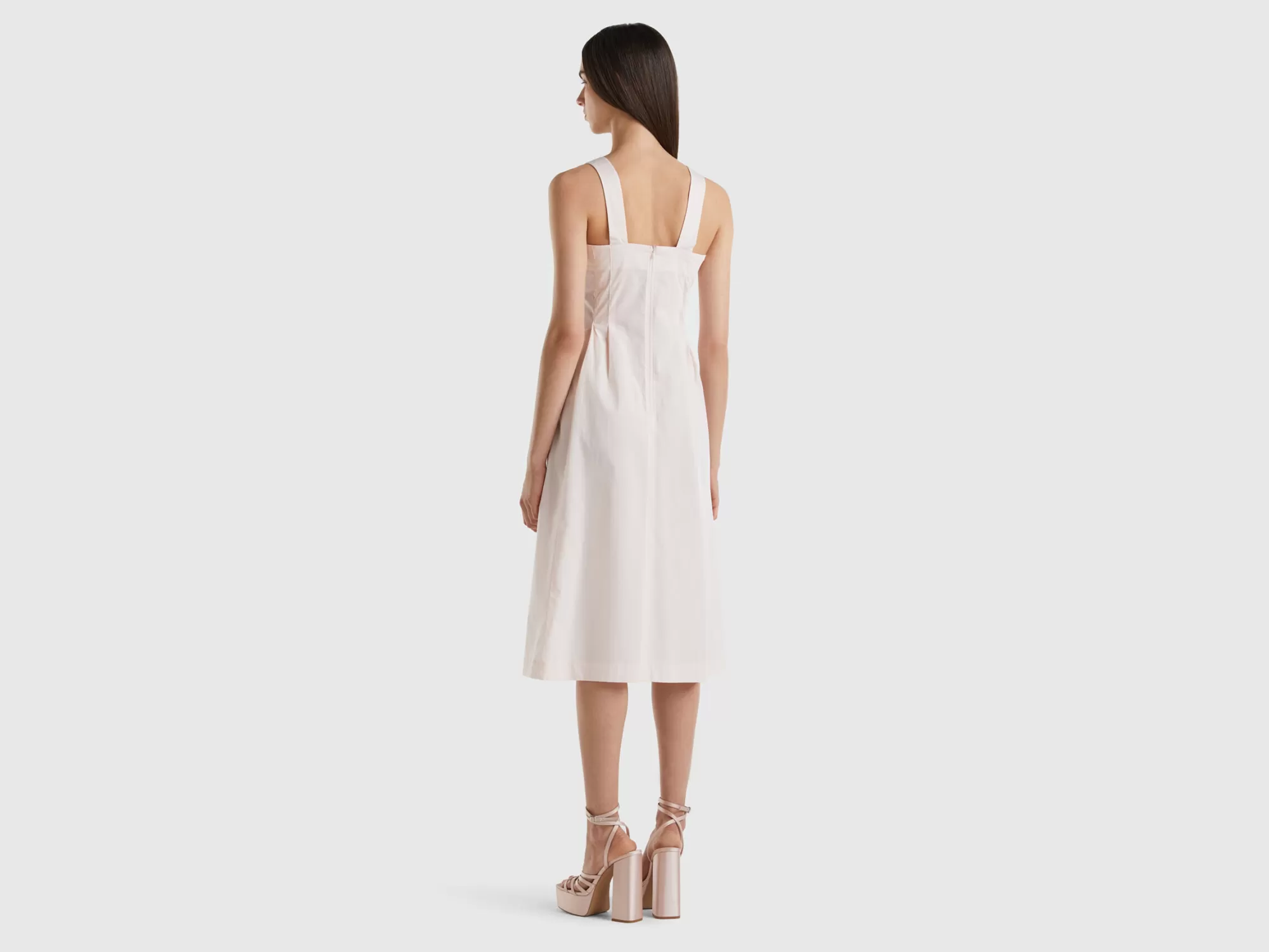 Benetton Vestido Midi De Algodón Ligero-Mujer Vestidos Y Monos