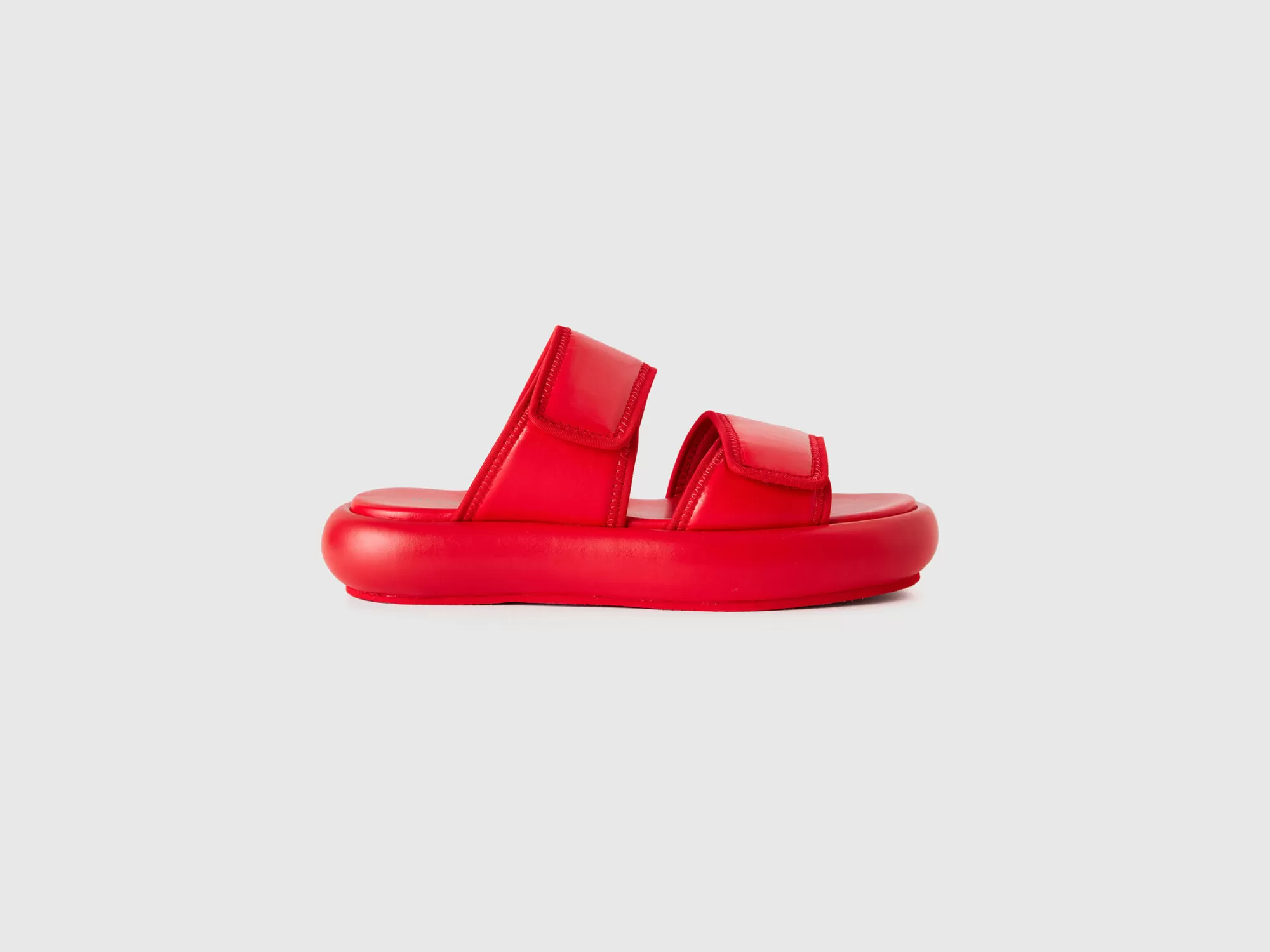 Benetton Zapatillas Rojas Con Tira Doble-Mujer Accesorios Y Calzado